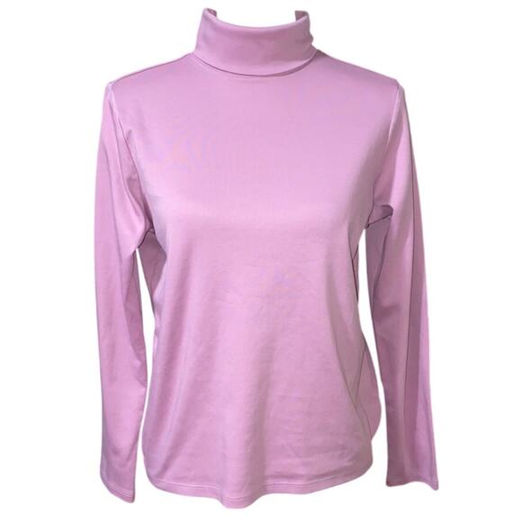 LL Bean Womens Medium Purple 100 Supima Cotton Turtleneck Base Layer Long Sleeve - Picture 2 of 8
